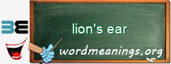 WordMeaning blackboard for lion's ear
